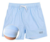 Boys Light Blue anti-chafe lined boardshorts - Thirsty Threads
