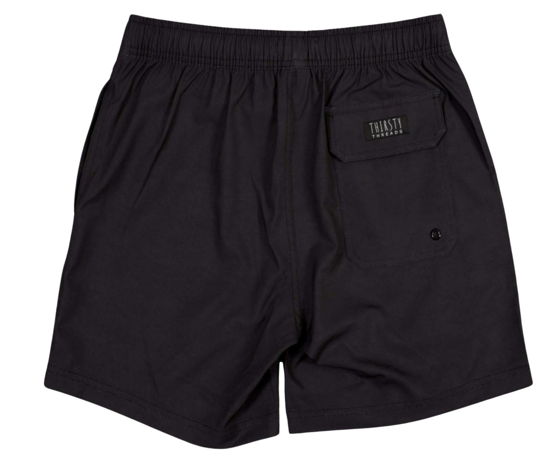 Boys Charcoal anti-chafe lined boardshorts - Thirsty Threads 