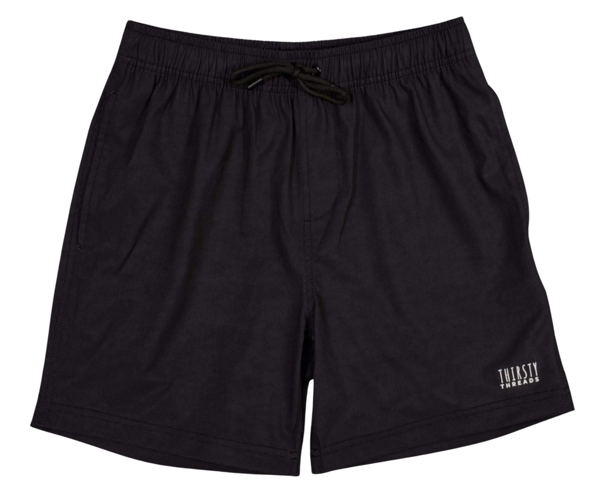 Boys Charcoal anti-chafe lined boardshorts - Thirsty Threads 