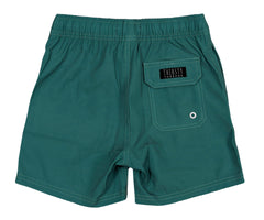 Boys Dark Green anti-chafe lined boardshorts - Thirsty Threads 