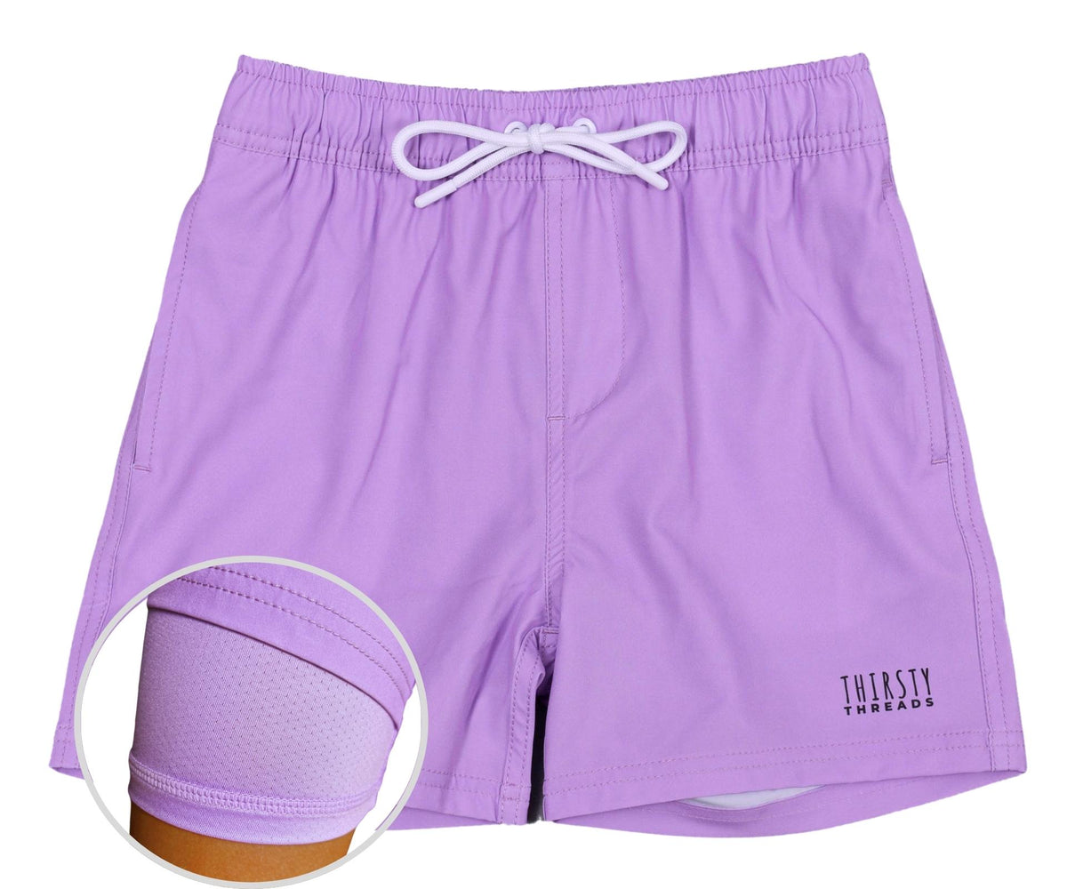 Boys Jacaranda anti-chafe lined boardshorts - Thirsty Threads 