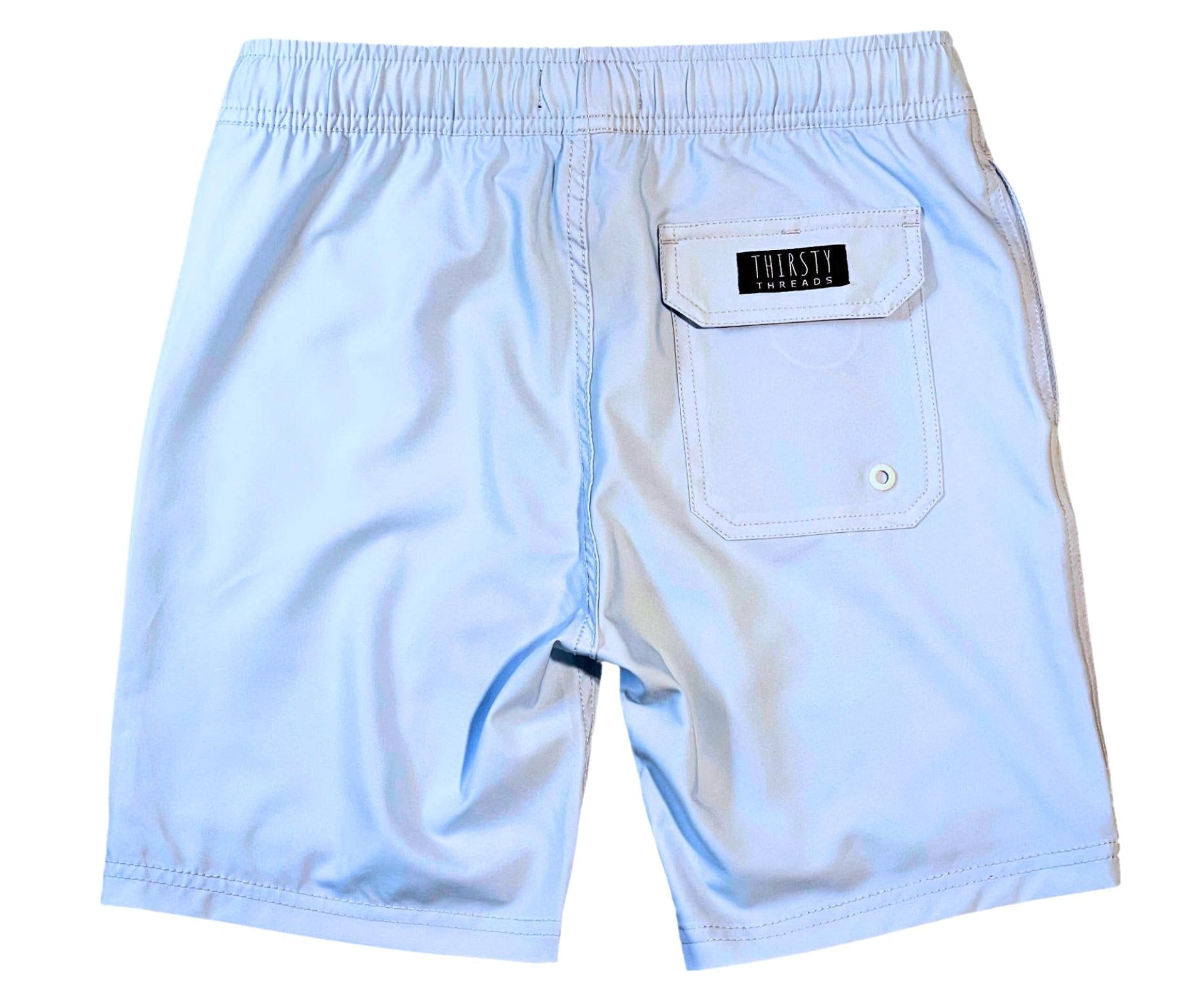 Boys Light Blue anti-chafe lined boardshorts - Thirsty Threads 