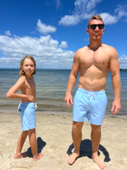 Mens Lined Boardshorts - Light Bluey