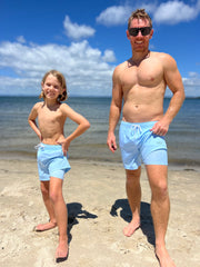 Boys Light Blue anti-chafe lined boardshorts - Thirsty Threads 