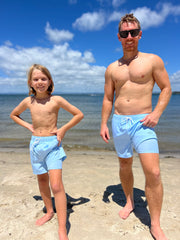 Mens Lined Boardshorts - Light Bluey