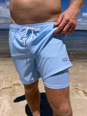 Mens Lined Boardshorts - Light Bluey