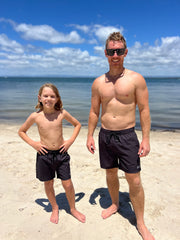 Boys Charcoal anti-chafe lined boardshorts - Thirsty Threads 