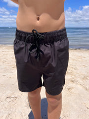 Boys Charcoal anti-chafe lined boardshorts - Thirsty Threads 