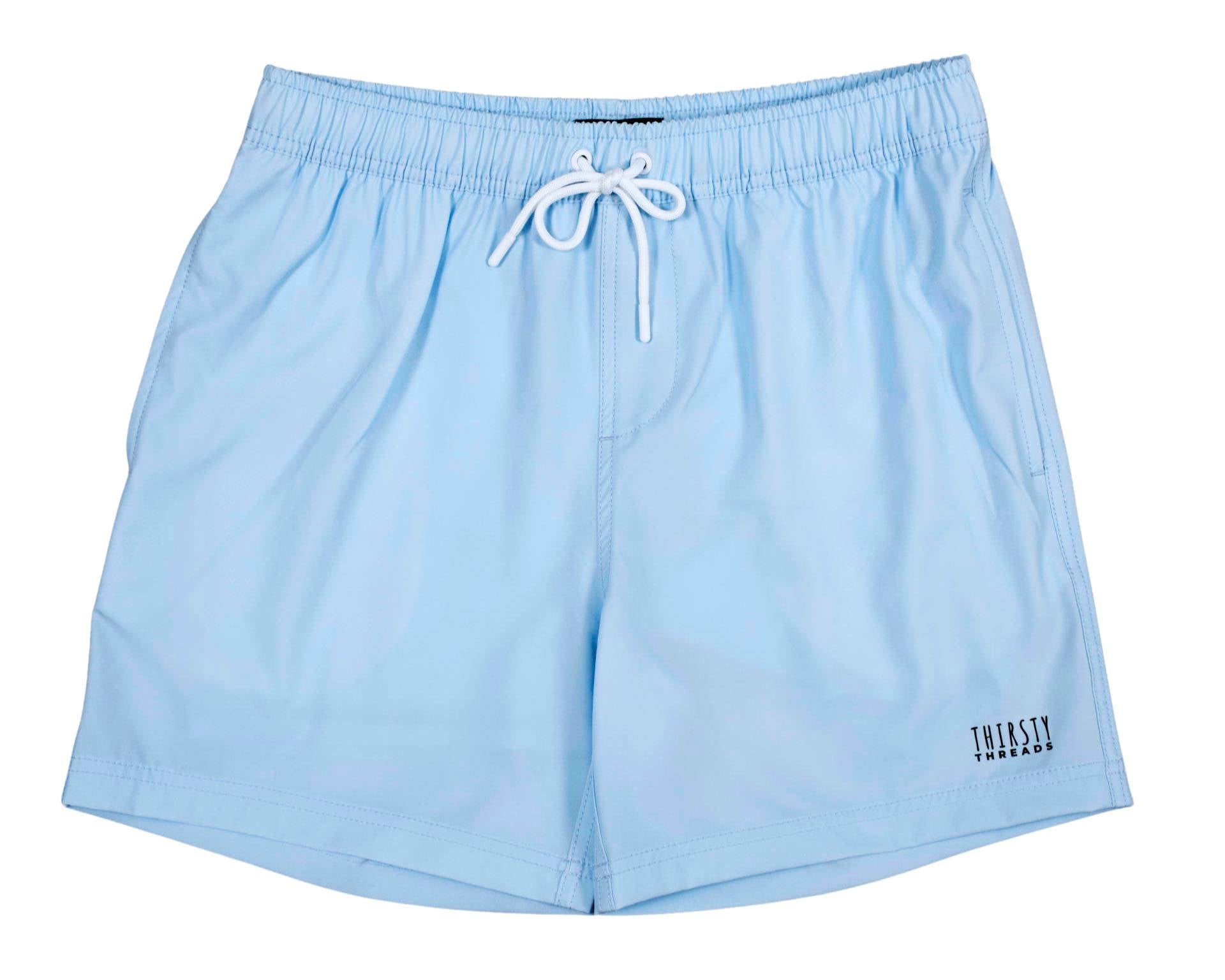 Mens Light Blue anti-chafe lined boardshorts - Thirsty Threads 