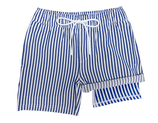 Boys Pacific Stripe hybrid anti-chafe boardshorts with built-in Hybrid Liner, quick dry 4-way stretch fabric and elastic waistband 1920