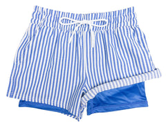 Girls' Hybrid Boardshorts - Azure Stripe