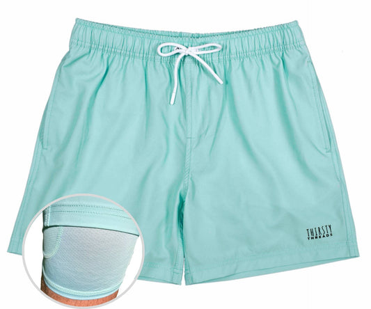 Mens Aqua anti-chafe lined boardshorts - Thirsty Threads  1920