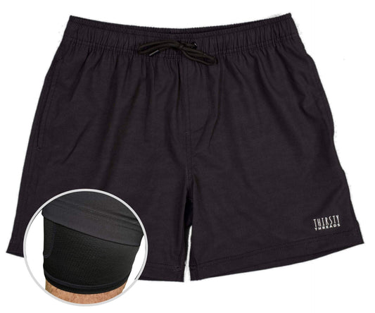Mens Charcoal anti-chafe lined boardshorts - Thirsty Threads  1920