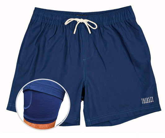 Mens Navy anti-chafe lined boardshorts - Thirsty Threads  1920