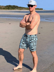 Men's Hybrid Boardshorts - Mint Geo