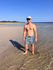 Men's Hybrid Boardshorts - Mint Geo