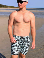 Men's Hybrid Boardshorts - Mint Geo