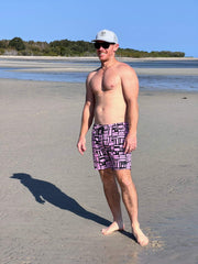 Men's Hybrid Boardshorts - Pink Geo